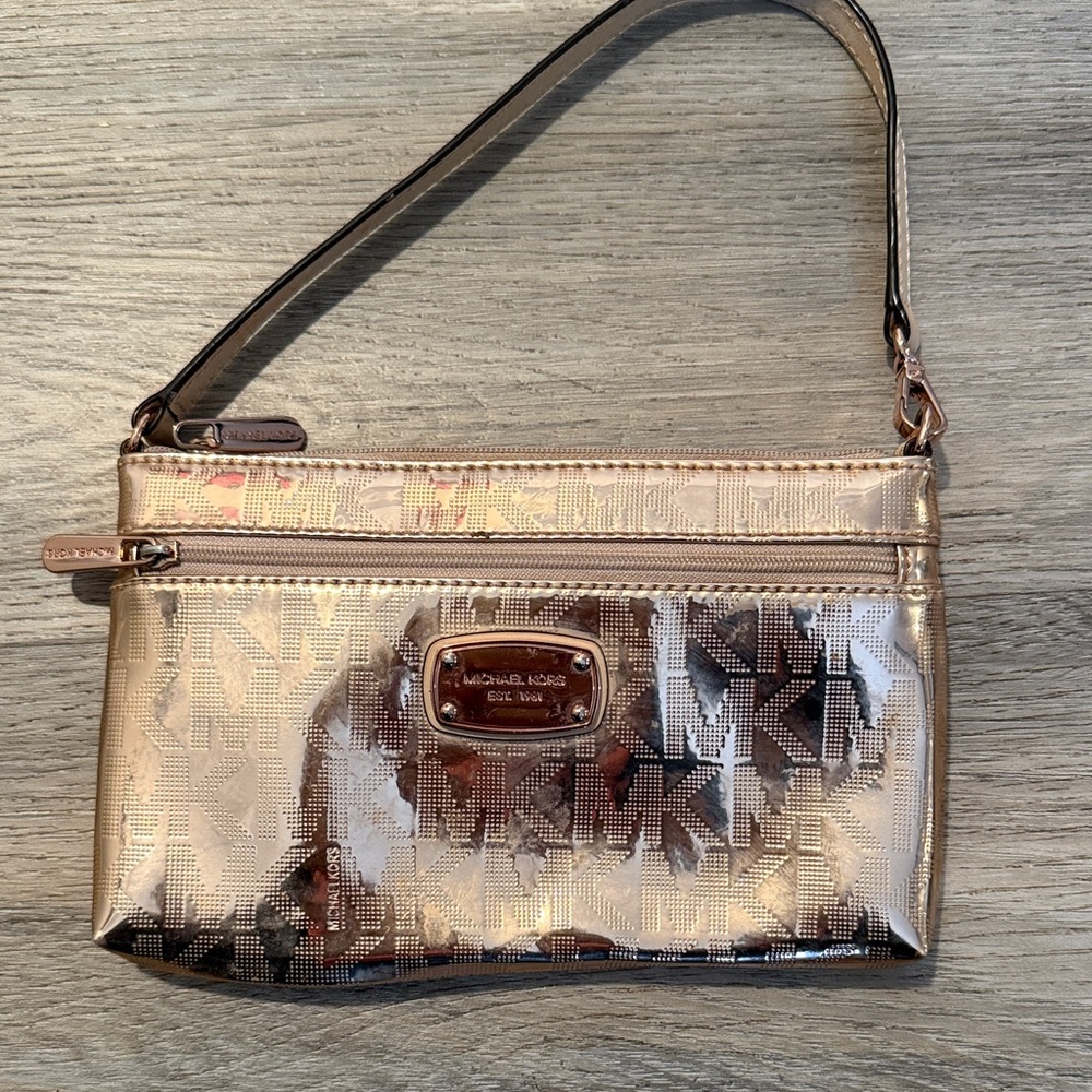 Michael Kors Metallic Gold Wristlet